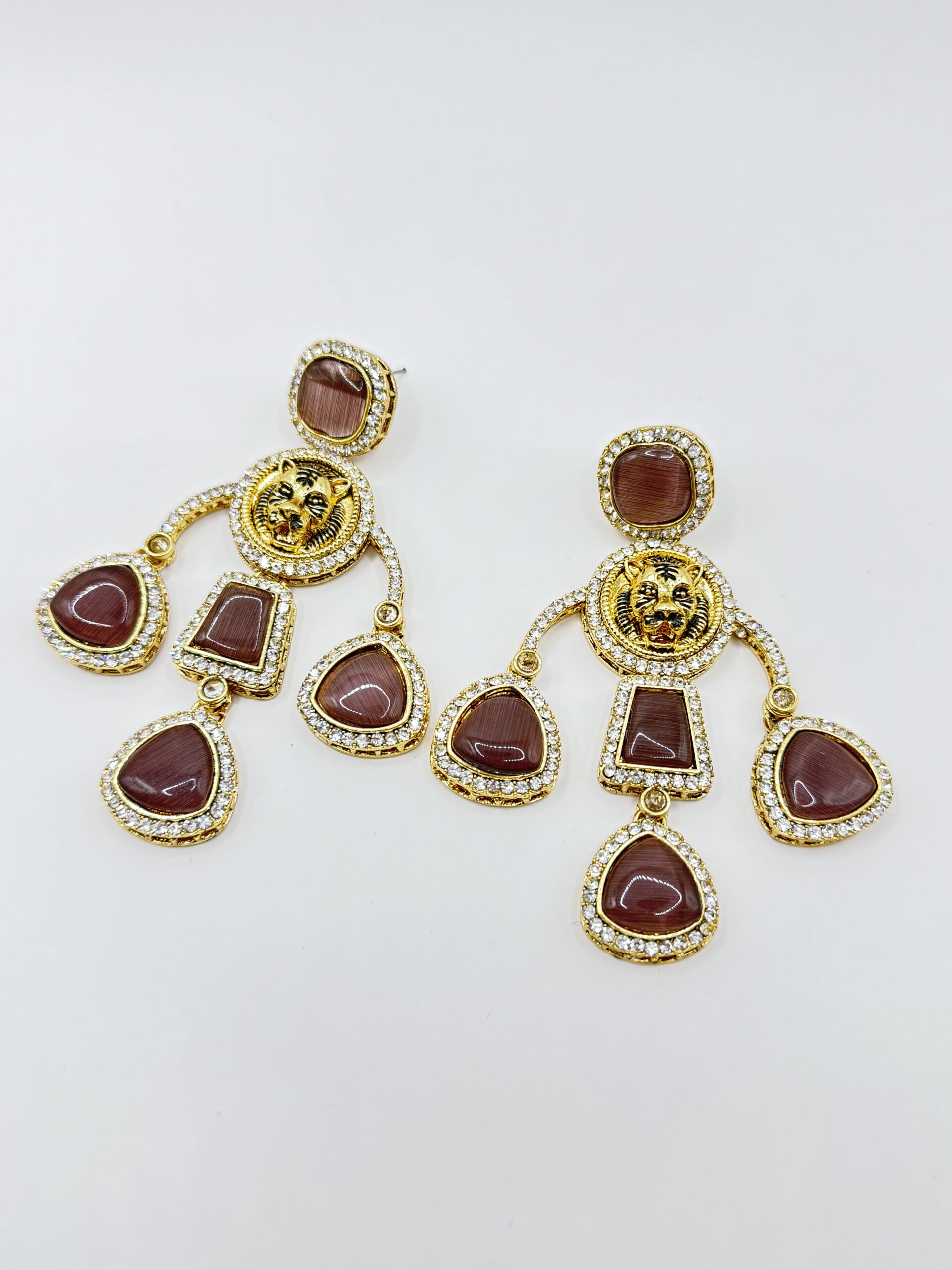 1pair Dark Red Glass Cherry Dangle Earrings (back-hanging) For Women |  SHEIN USA