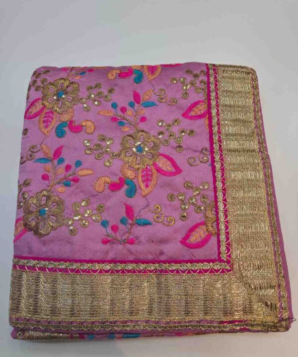 HEAVY EMBROIDERY WITH THREAD AND SEQUIENCE WORK GOLDEN COLOR SILK BASED WITH FOUR SIDE LACE WORK RUMALA SAHIB WITH DOUBLE SET WITH PALKAN