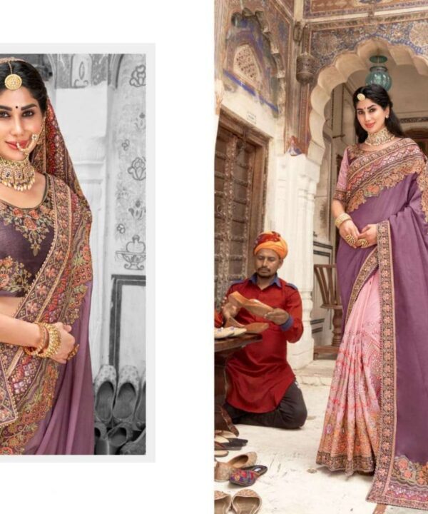 Pink Art Silk Wedding Saree For Women