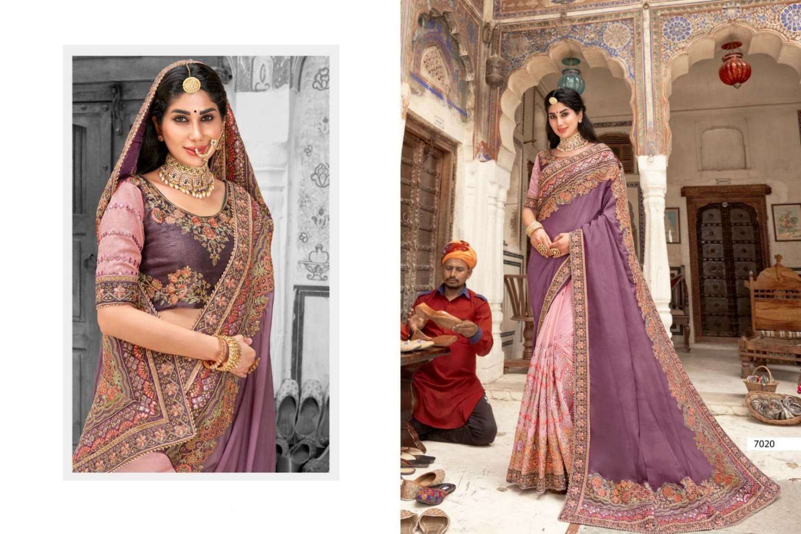 Pink Art Silk Wedding Saree For Women