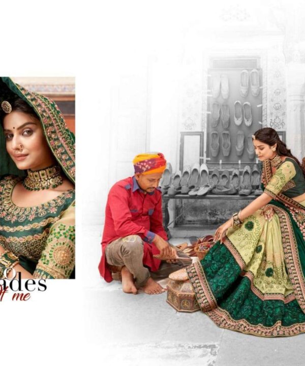 Green Heavy Embroidery Saree For Women