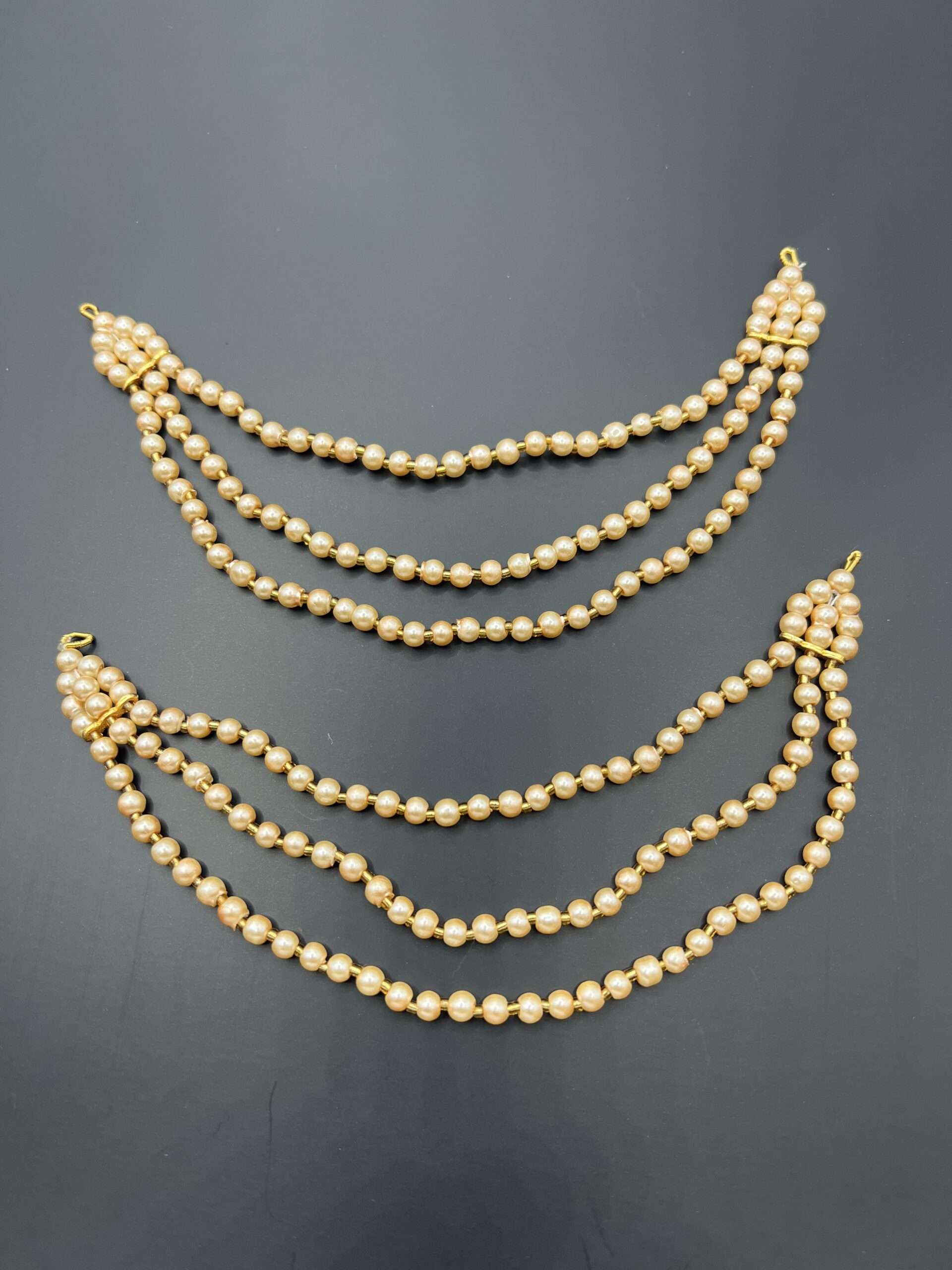 Pearl and Antique Gold Earring Chains