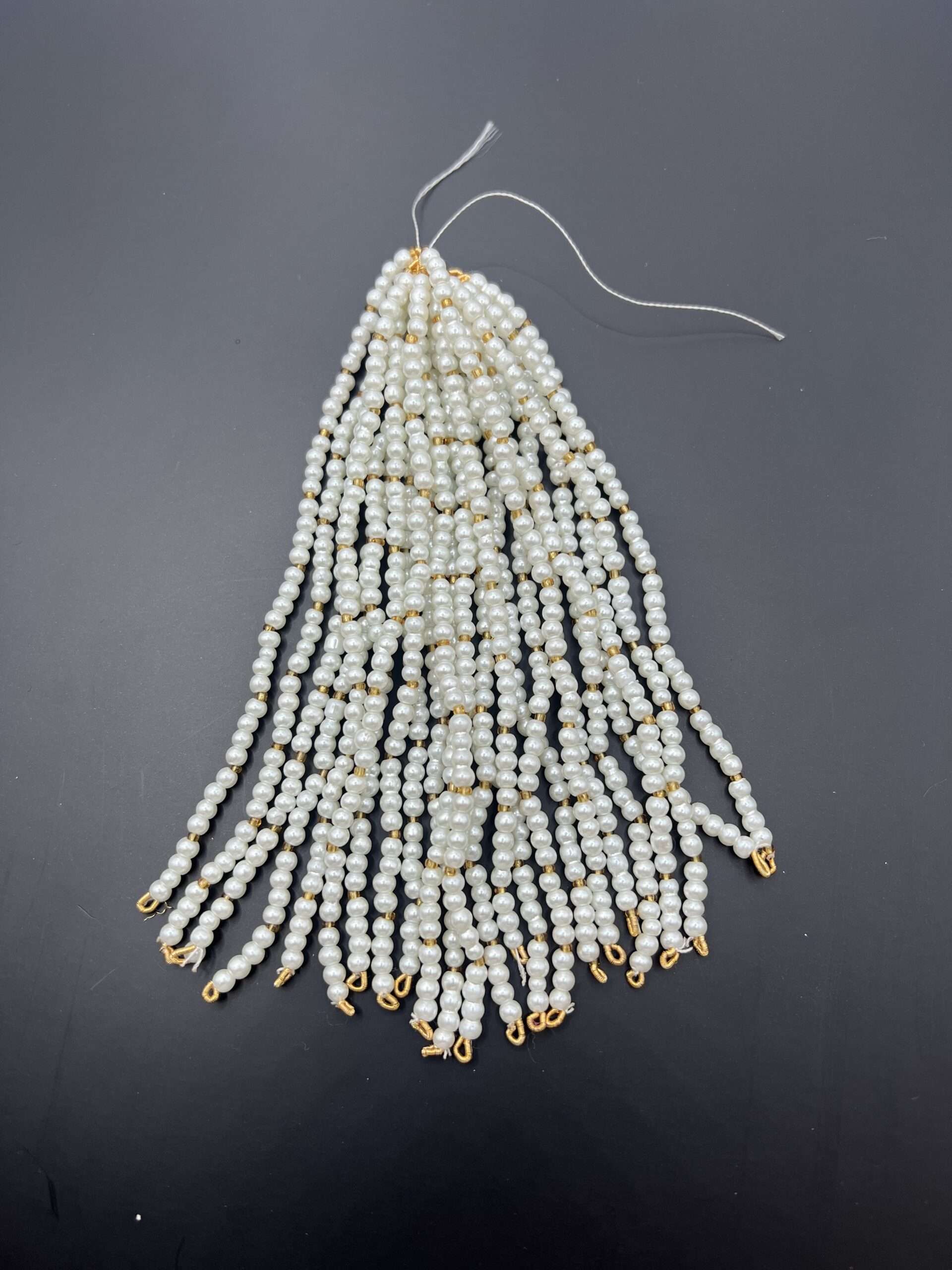 Golden White Moti Mala Shine Pearls