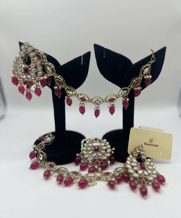 Hot Pink Polki  Earrings