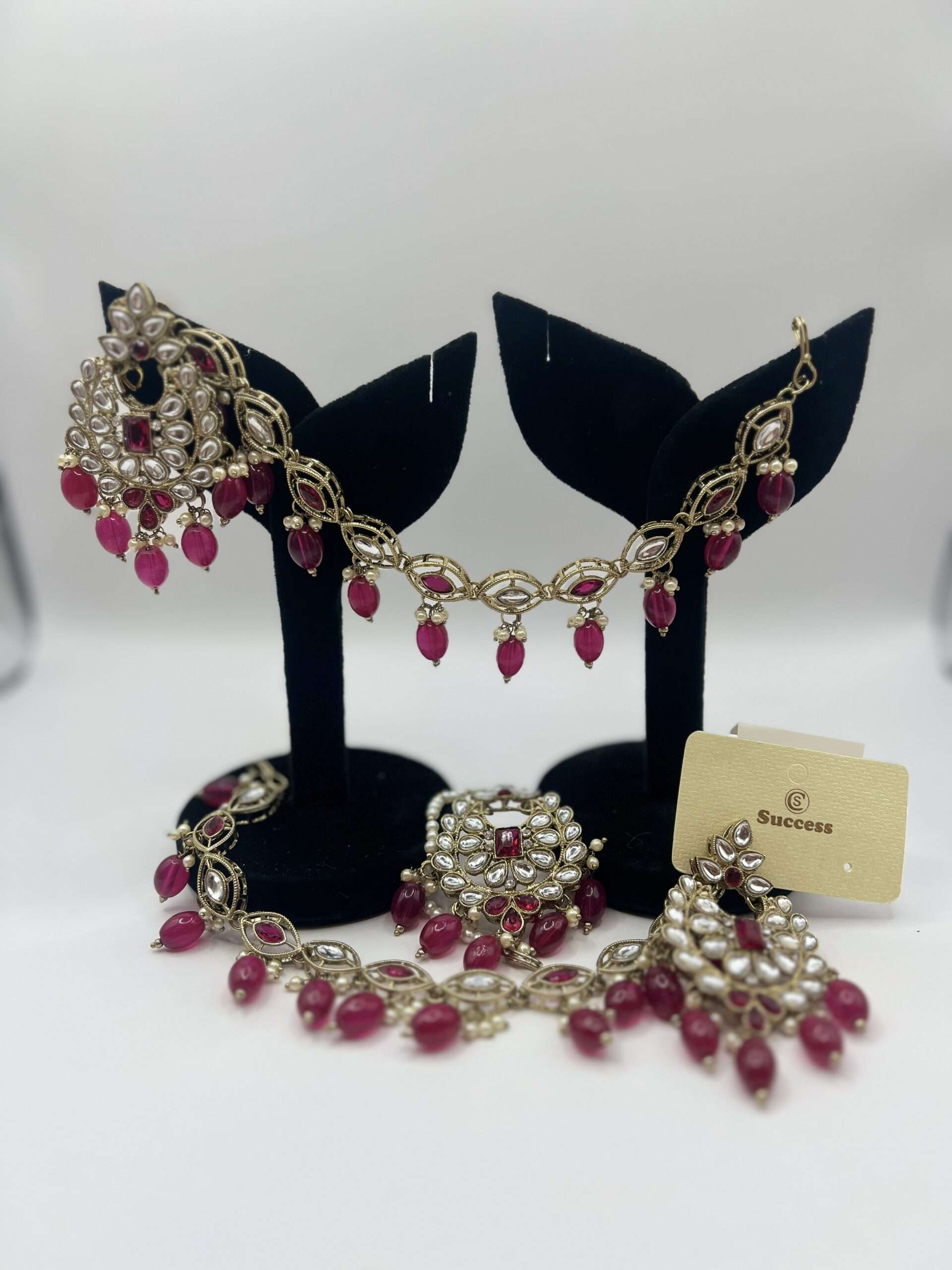 Hot Pink Polki  Earrings