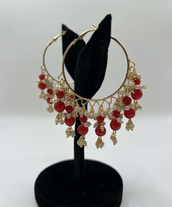 Traditional Jewellery Gold Plated Stylish Wedding Bridal Kundan Pearl Bali Earrings