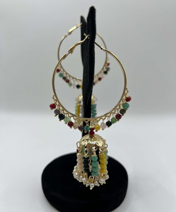 Punjabi Earrings with Multicolour