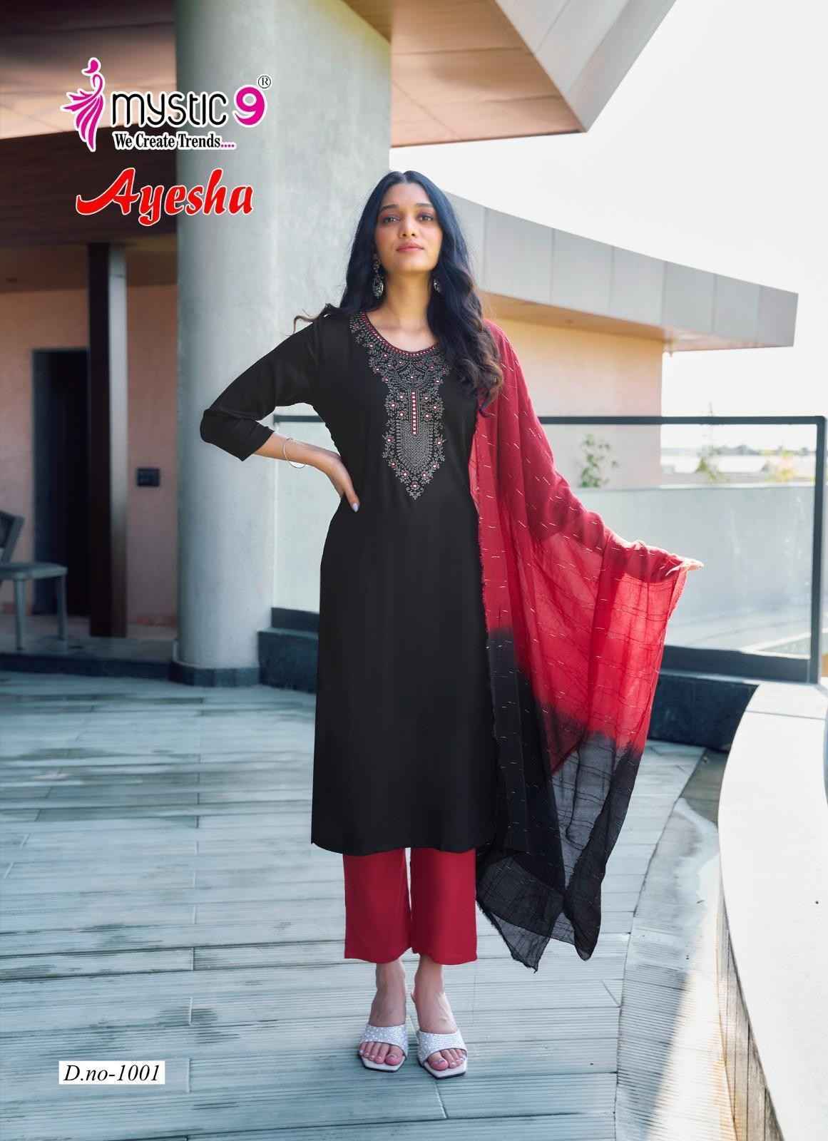 Cotton Rayon Based Beautiful Neck Embroidery Work Kurti Comes With Pant And Two Tone Sequence Work Dupatta