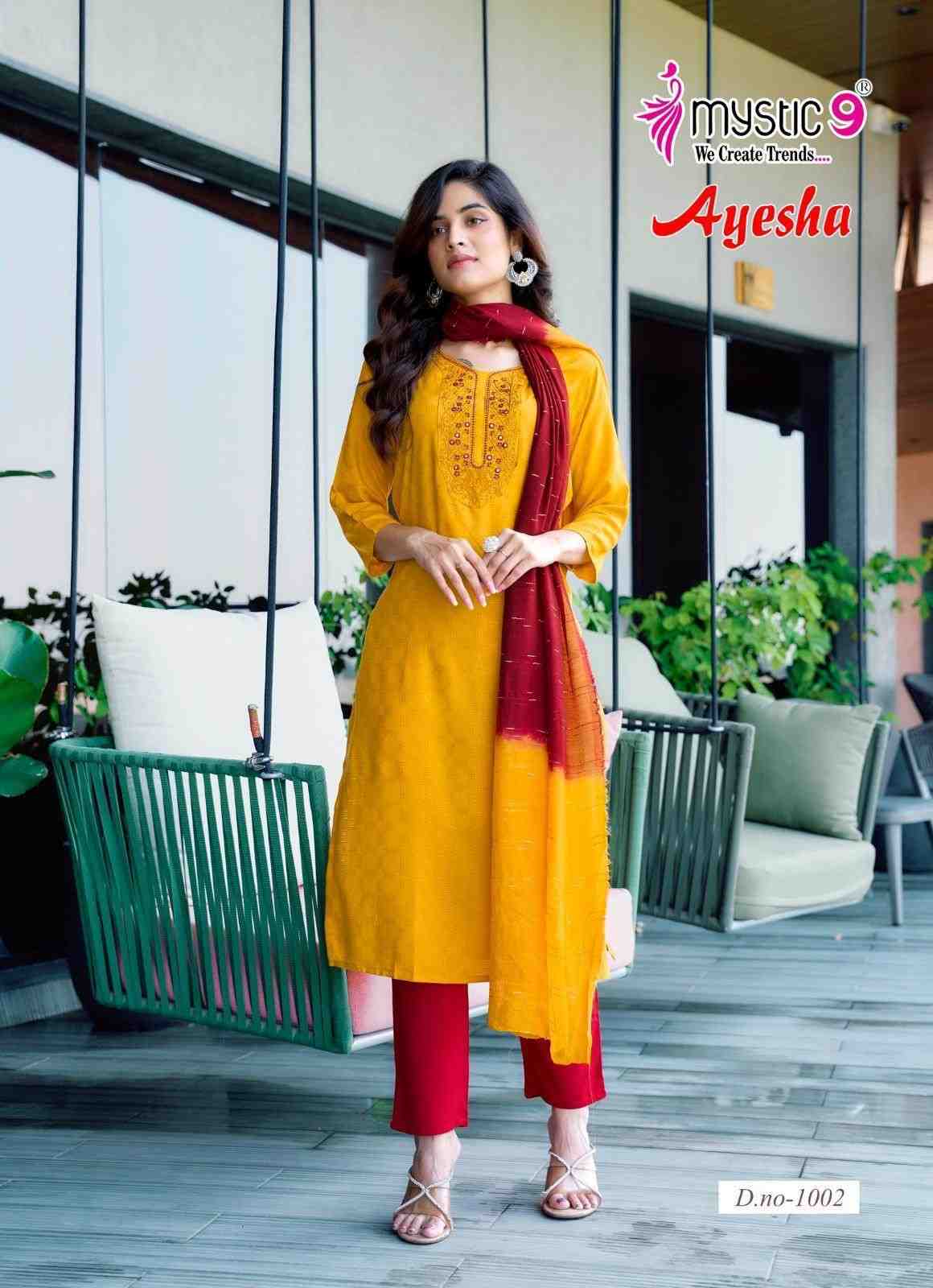 Cotton Rayon Based Beautiful Neck Embroidery Work Kurti Comes With Pant And Two Tone Sequence Work Dupatta