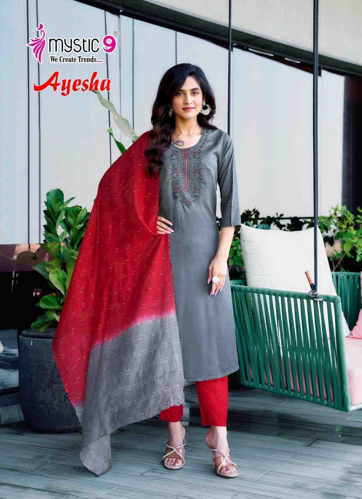 Cotton Rayon Based Beautiful Neck Embroidery Work Kurti Comes With Pant And Two Tone Sequence Work Dupatta