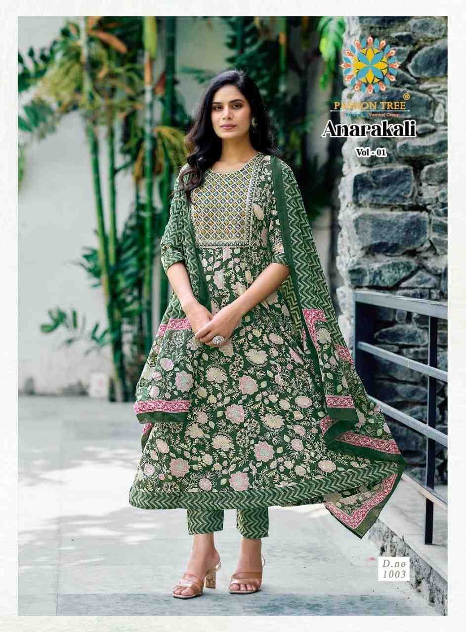 Pure Cotton Floral Print Base With Beautiful Neck Embroidery Work Kurti Comes with Pant And Matching Dupatta. 