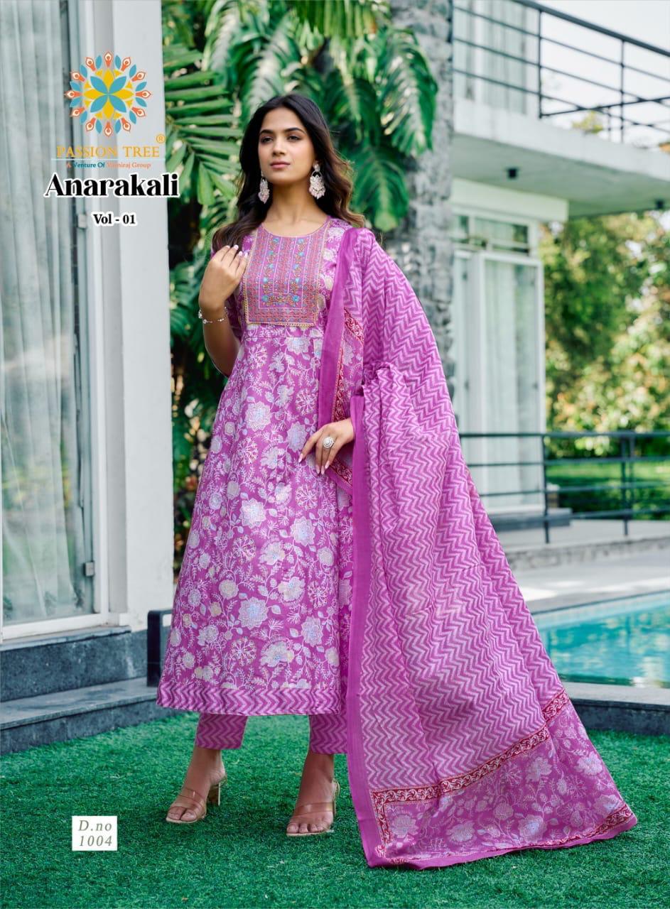 Pure Cotton Floral Print Base With Beautiful Neck Embroidery Work Kurti Comes with Pant And Matching Dupatta. 