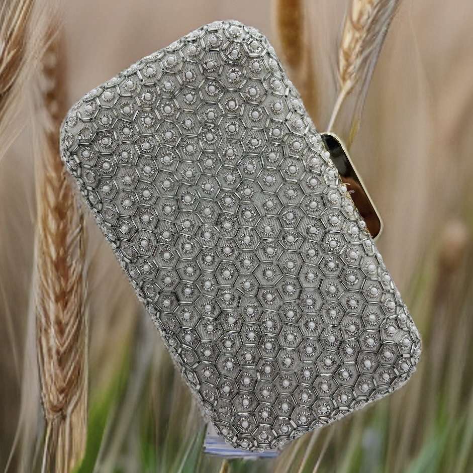Silver Glitter Clutch