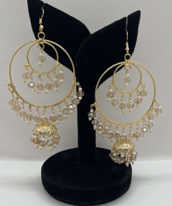 White Chandbali Earring for Women & Girls