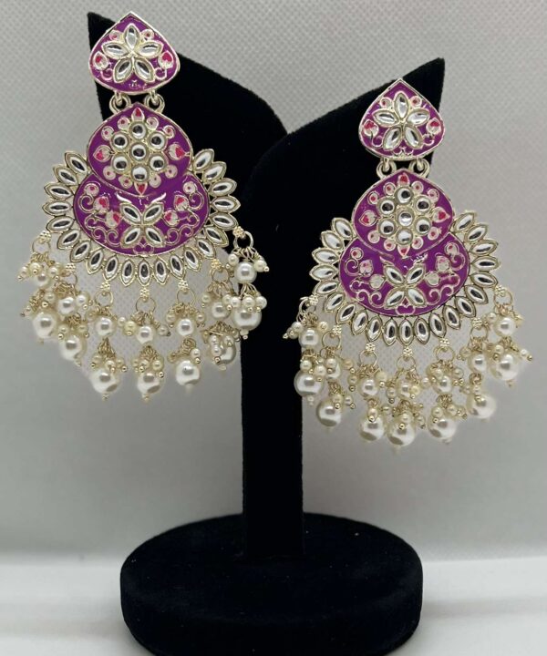 Kundan-Studded Chandbali Earrings