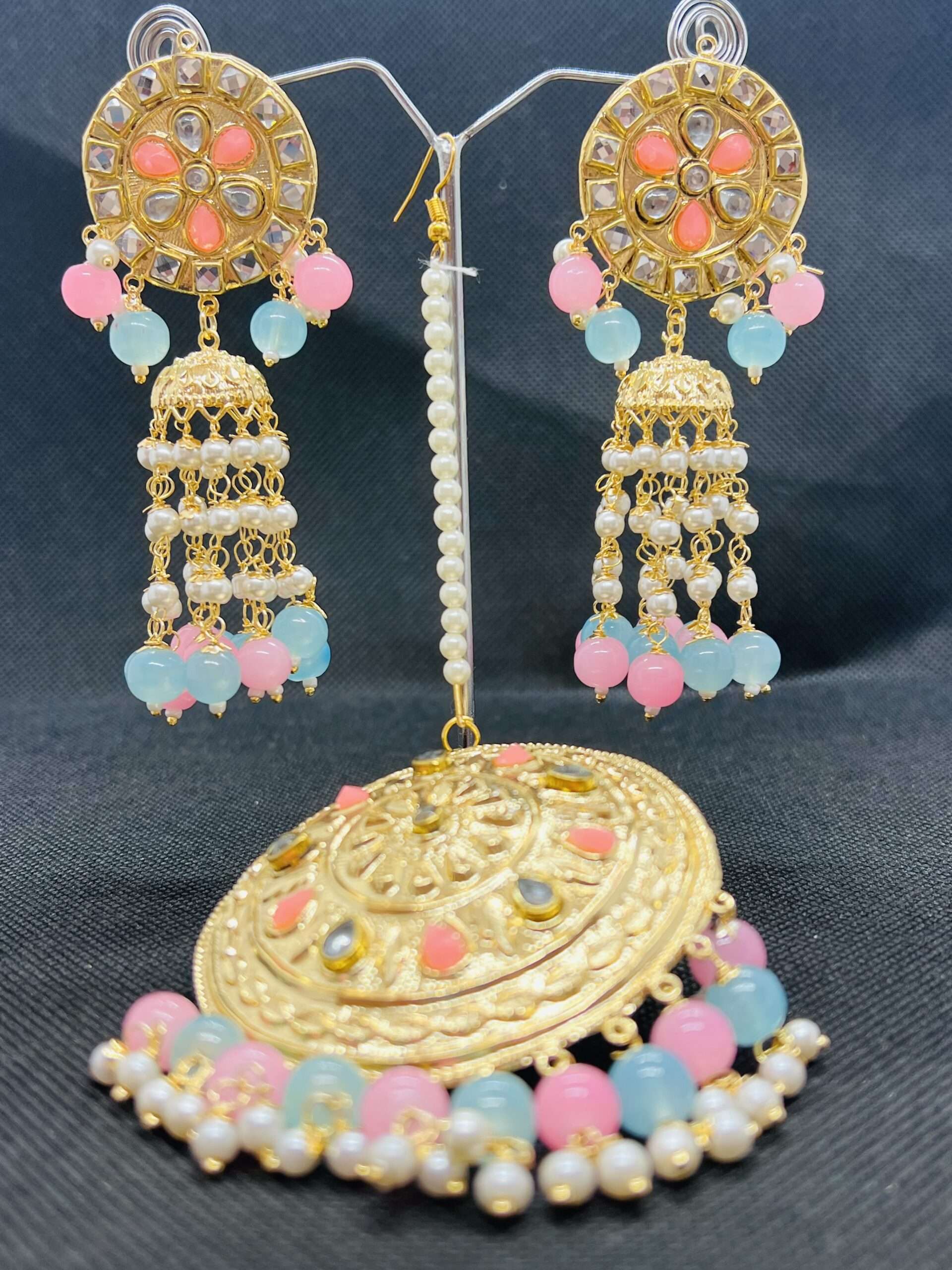 Light-Weight Meenakari Gold-Toned Big Jhumka Earrings