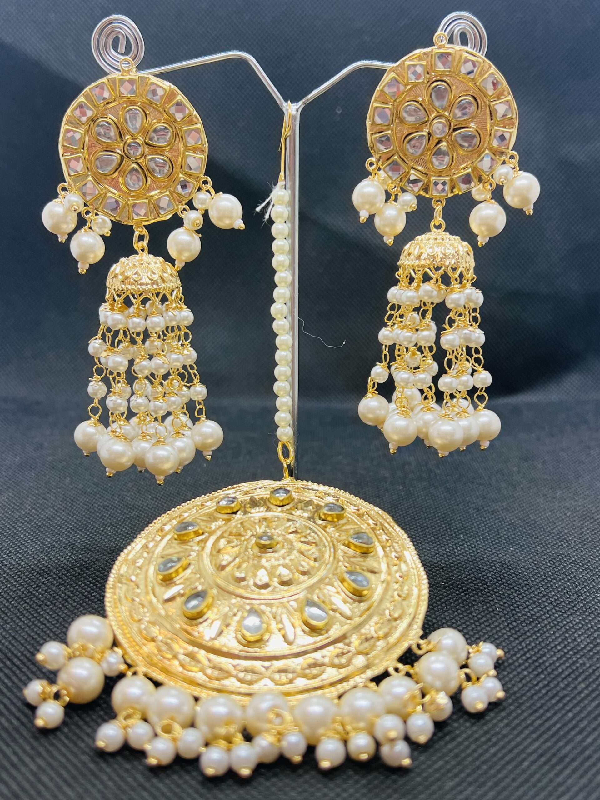 Gold Plated Pearl Fancy Party Wear Jhumka
