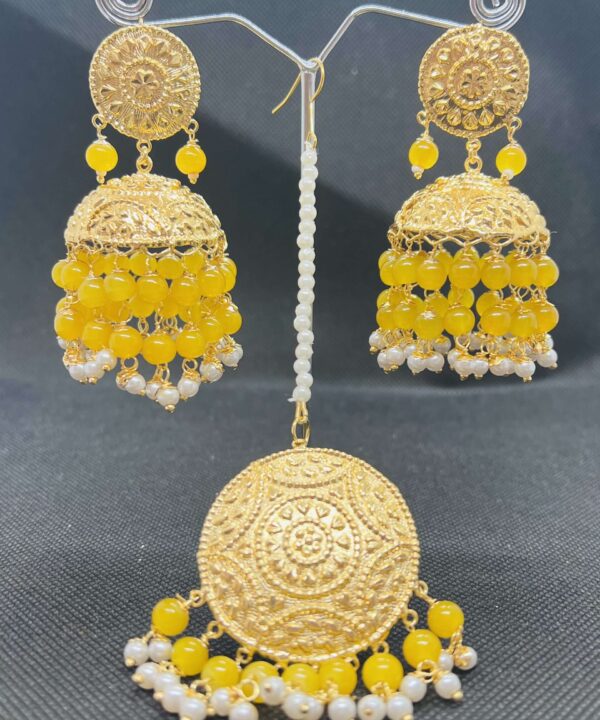 Stylish Traditional Latest  Ethnic Earrings Yellow