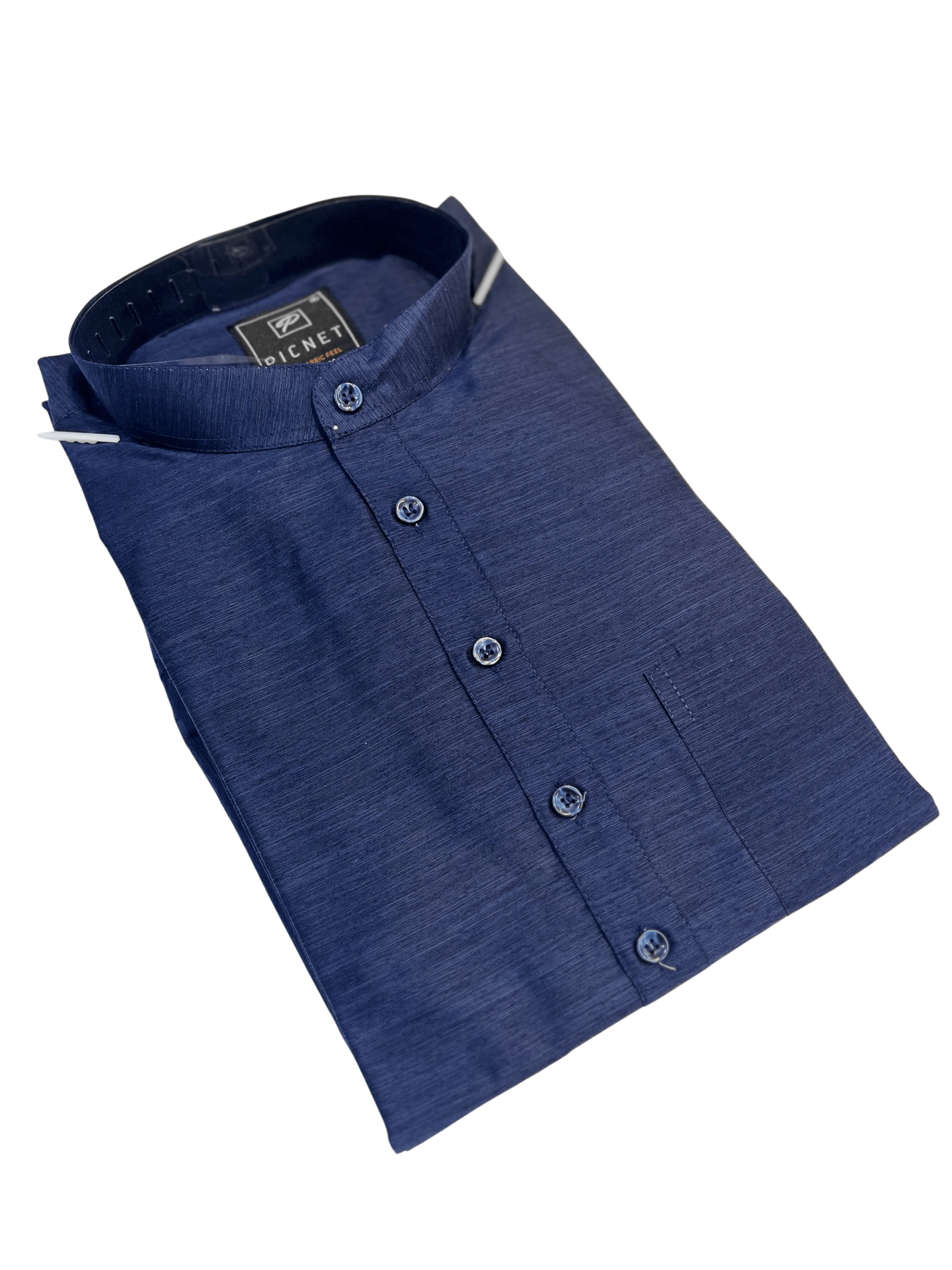 DARK NAVY BLUE COLOR SILK FABRIC KURTA PAJMA FOR MENS