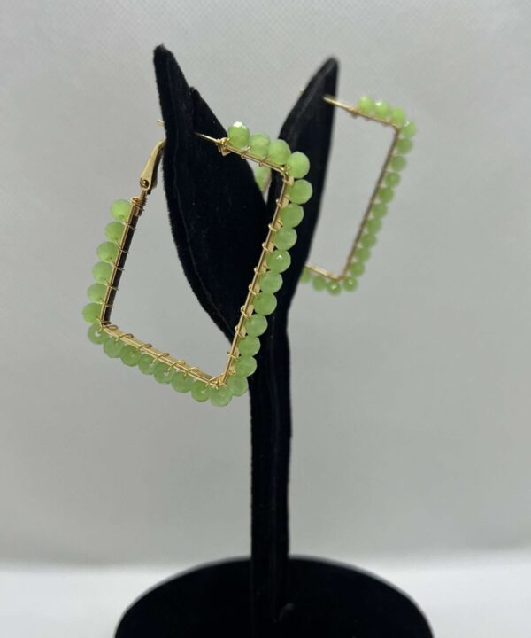 Green Stone Earrings Alloy, Earring