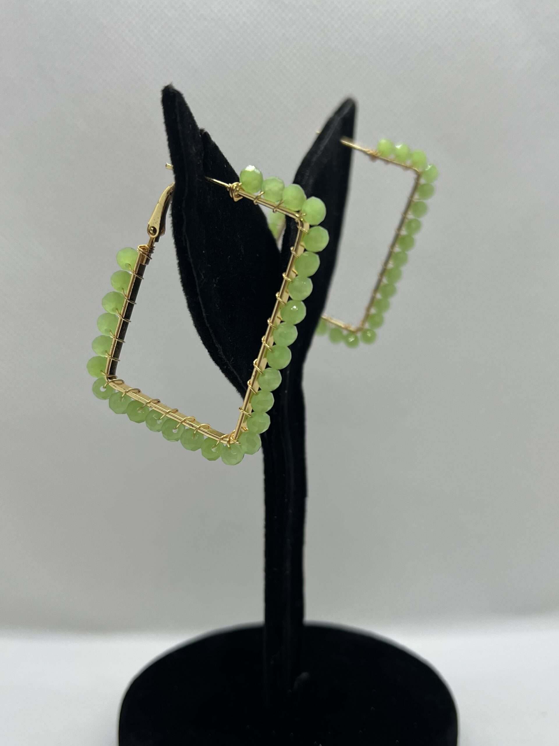 Green Stone Earrings Alloy, Earring