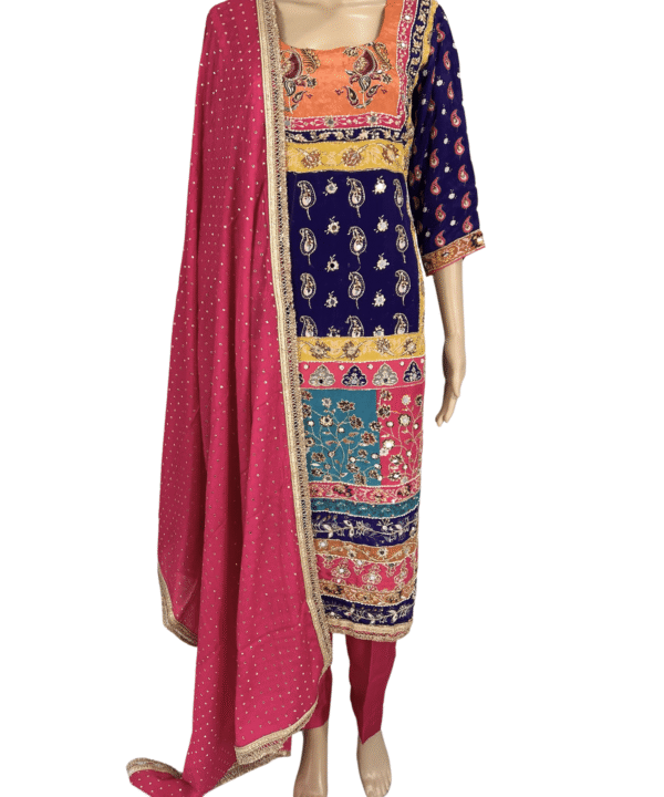 Georgette Colorful Readymade Suit And Georgette Dupatta For Women