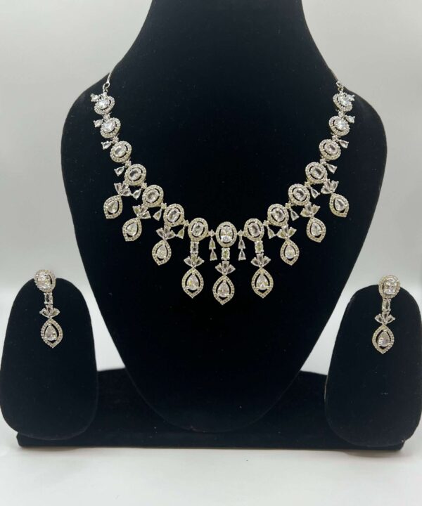 American Diamond AD Premium silver necklace Set