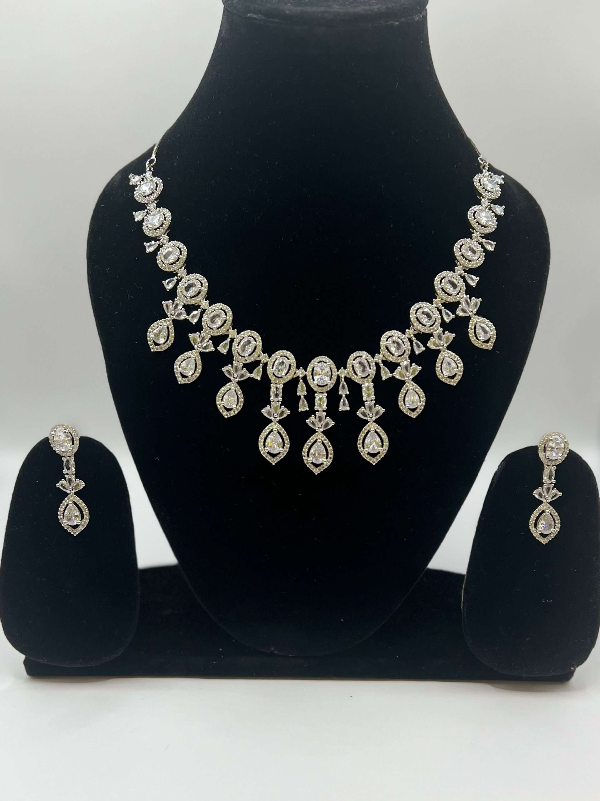 American Diamond AD Premium silver necklace Set