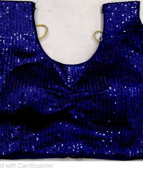 (SOLD OUT)DESIGNER ROYAL BLUE COLOR SEQUINS WORK READY MADE BLOUSE