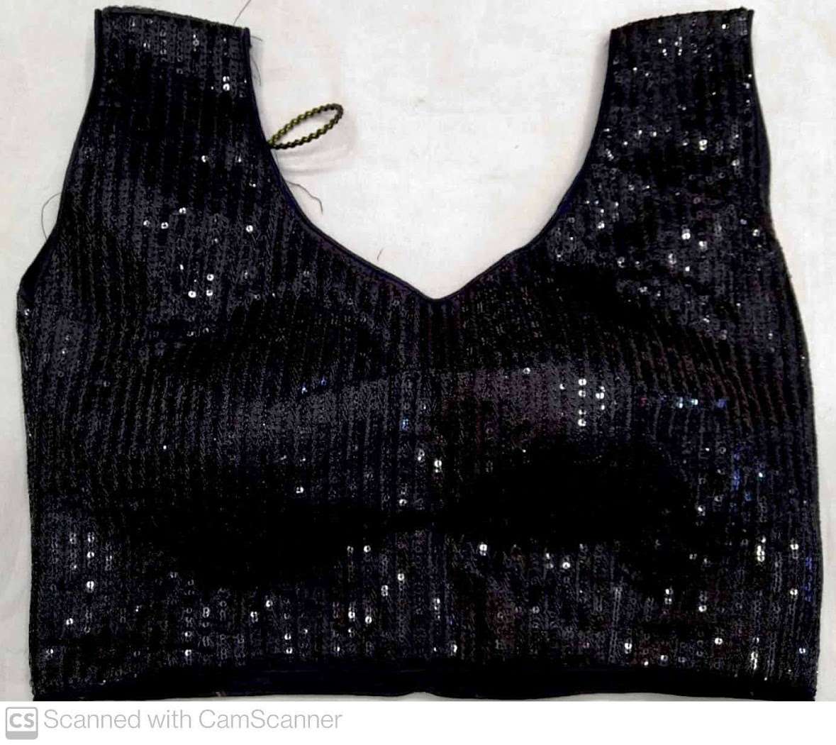 DESIGNER BLACK COLOR SEQUINS WORK READY MADE SAREE BLOUSE