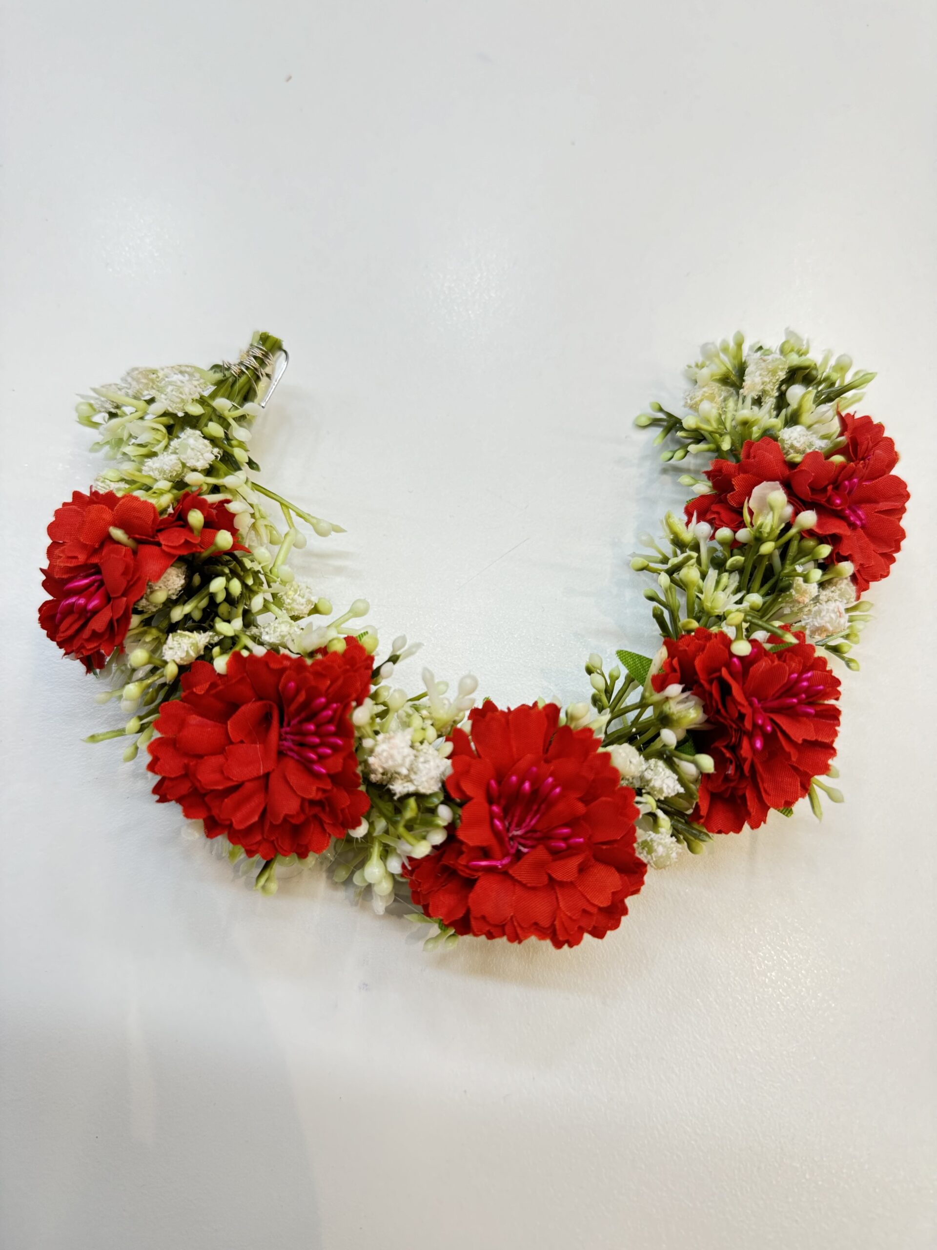 JASMINE Flower & Small ROSE Petals and bouquet leaves BRIDAL GAJRA