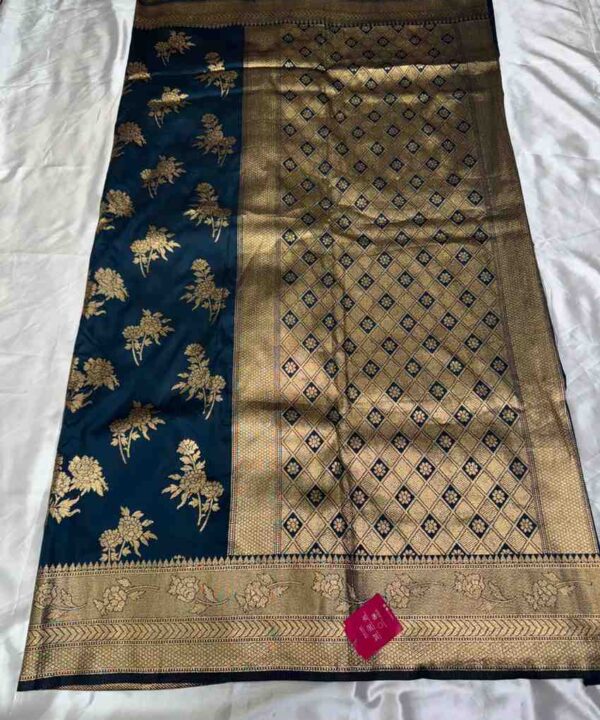 (Sold) Banarasi Silk Brocade Silk Saree With Golden Zari Work Saree.