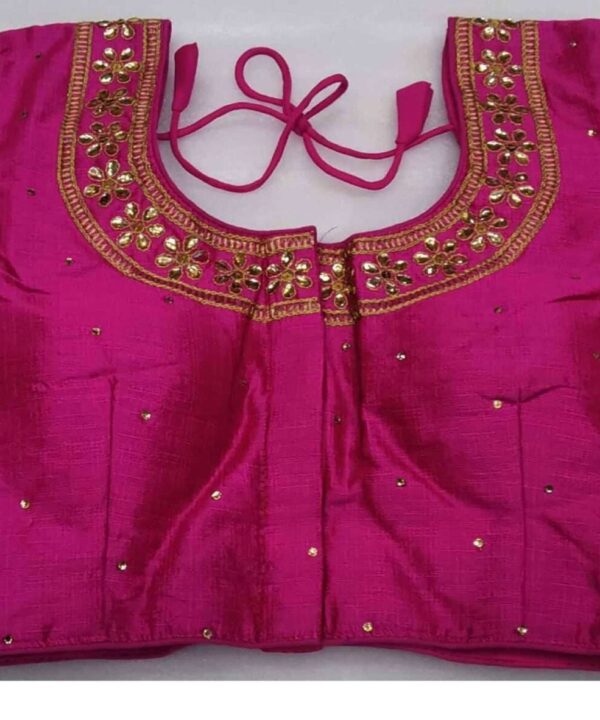 DARK PINK COLOR DESIGNER BLOUSE WITH EMBROIDERY AND STONE WORK