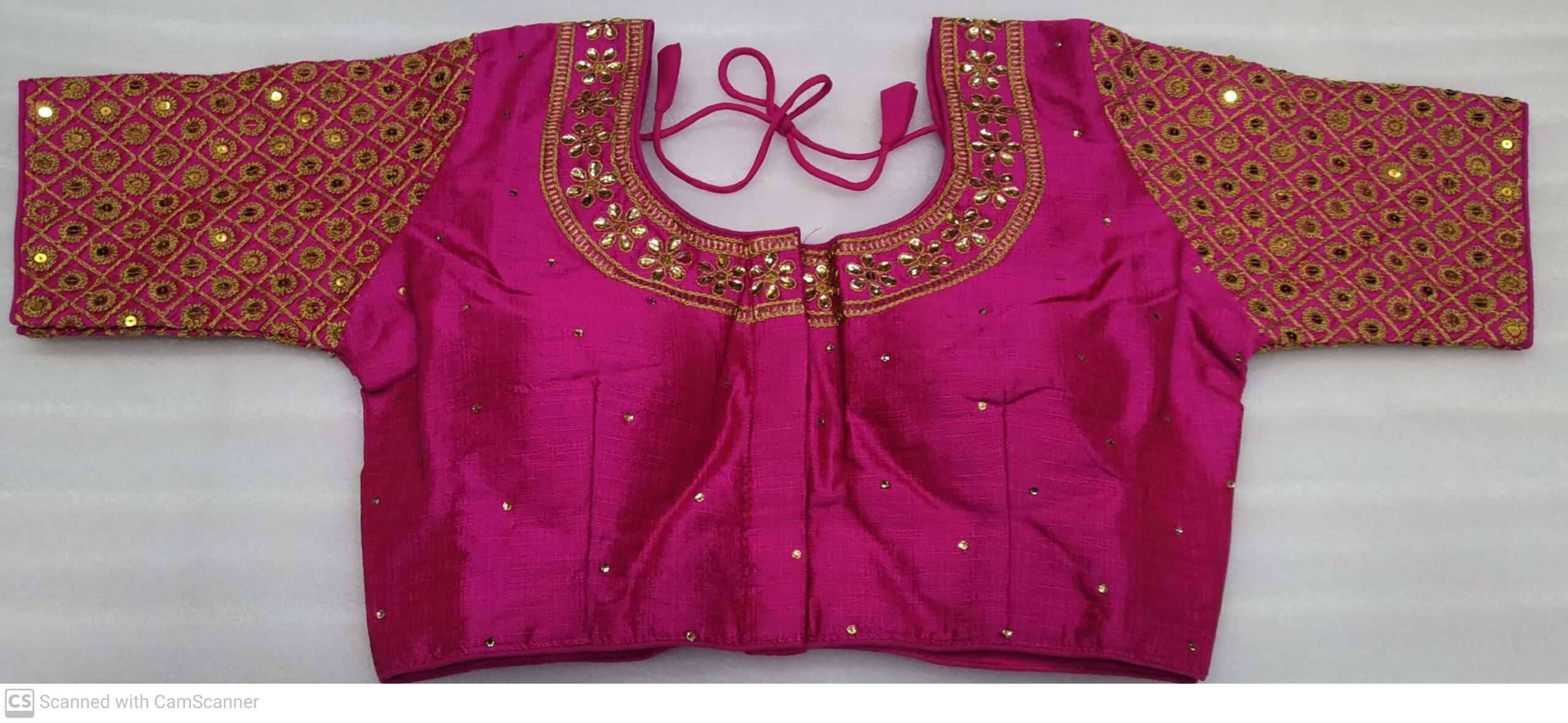 DARK PINK COLOR DESIGNER BLOUSE WITH EMBROIDERY AND STONE WORK