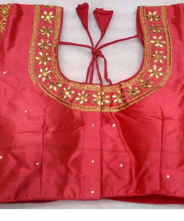 RED COLOR DESIGNER BLOUSE EMBROIDERY AND STONE WORK