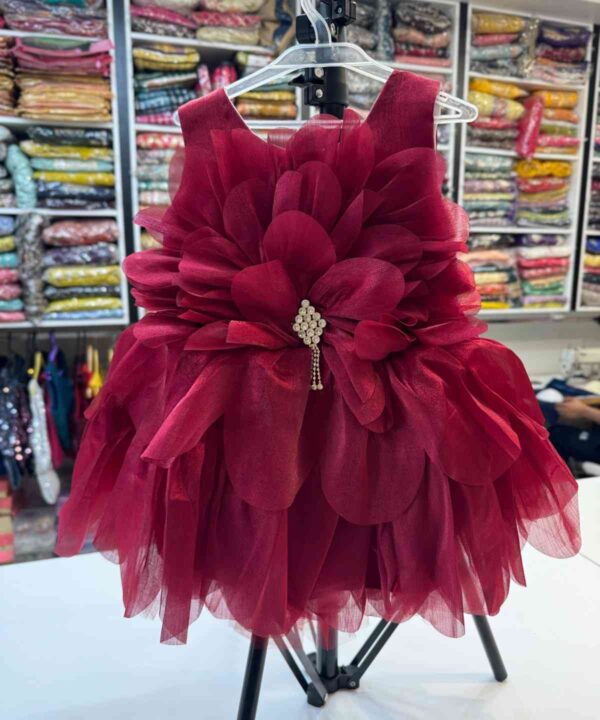 Maroon Color Party Dress