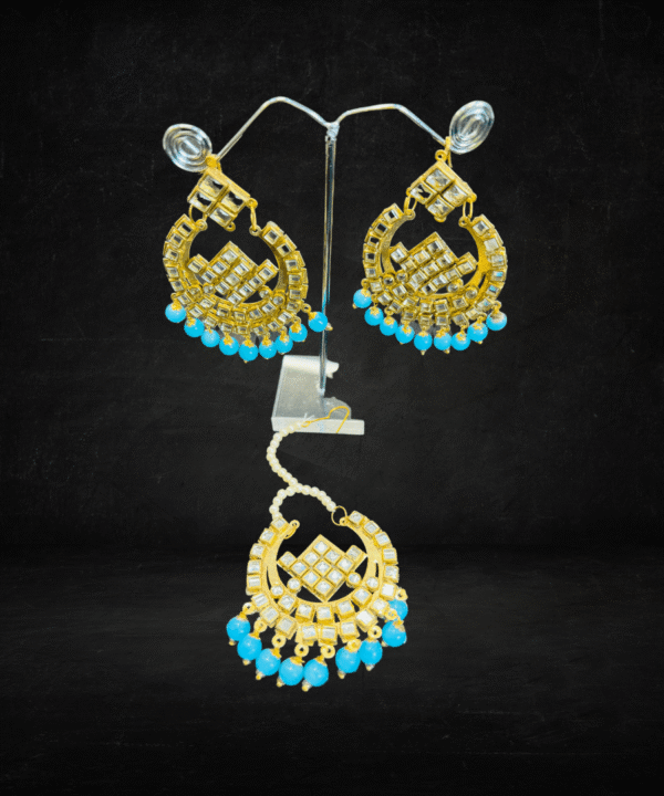 Trendy Blue Earrings Gold Plated Fashion Earrings