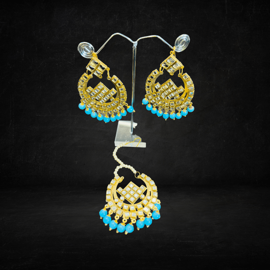 Trendy Blue Earrings Gold Plated Fashion Earrings