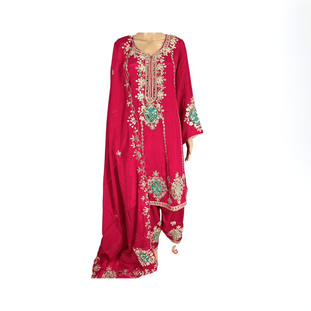 Deep Maroon Kurta, Sharara And Cape Set