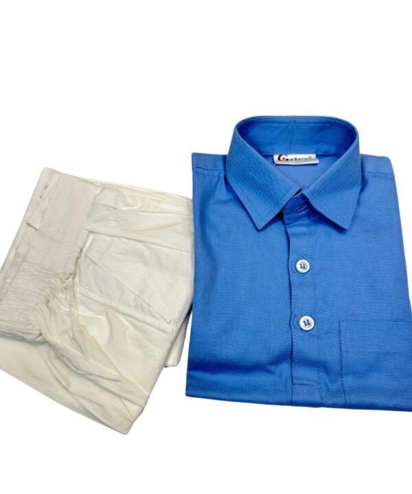 BOYS LIGHT BLUE COLOR KURTA COMES WITH WHITE COTTON PANT