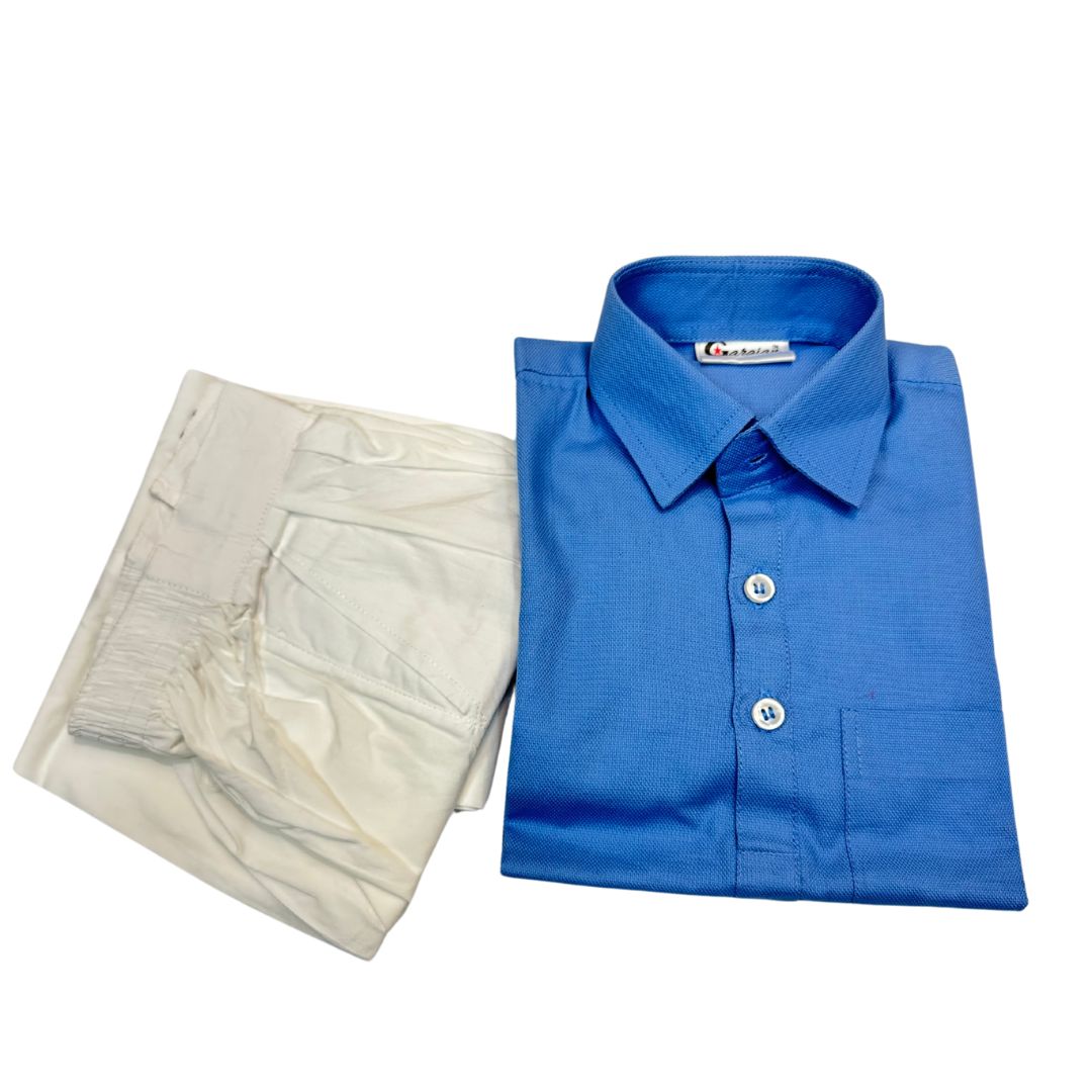 BOYS LIGHT BLUE COLOR KURTA COMES WITH WHITE COTTON PANT