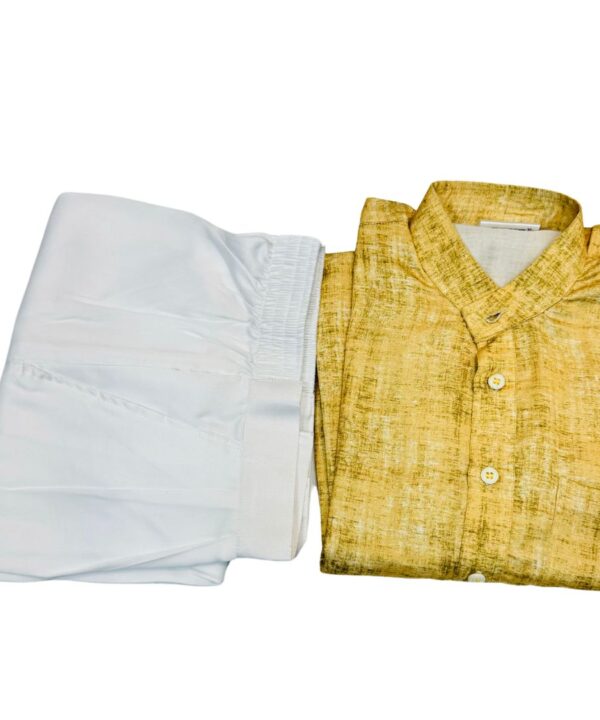 RAYON BASED FABRIC VERY SOFT OFF CREAM COLOR KURTA COMES WITH WHITE PAJAMA