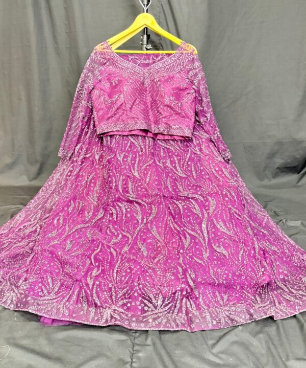 Beautiful Party Wear Heavy Net Lehenga With Cut Dana Stone Work Heavy Ken Ken And Designer Blouse Net Dupatta.