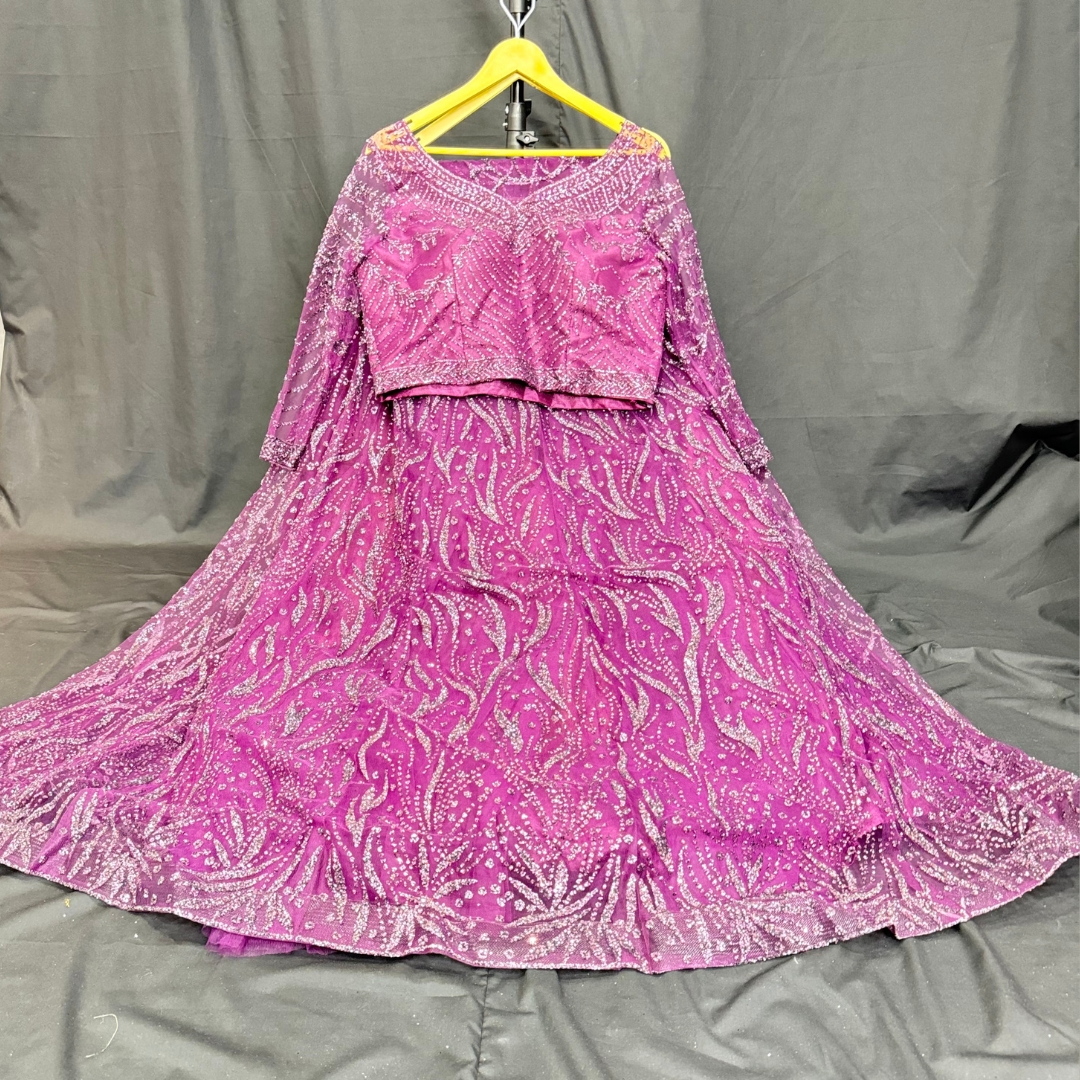 Beautiful Party Wear Heavy Net Lehenga With Cut Dana Stone Work Heavy Ken Ken And Designer Blouse Net Dupatta.
