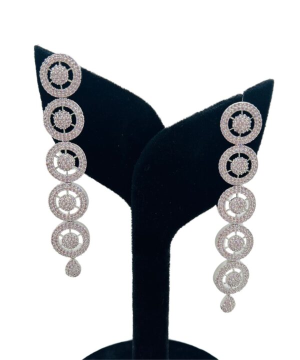 Beautiful American Diamond Rose Gold Statement Earrings
