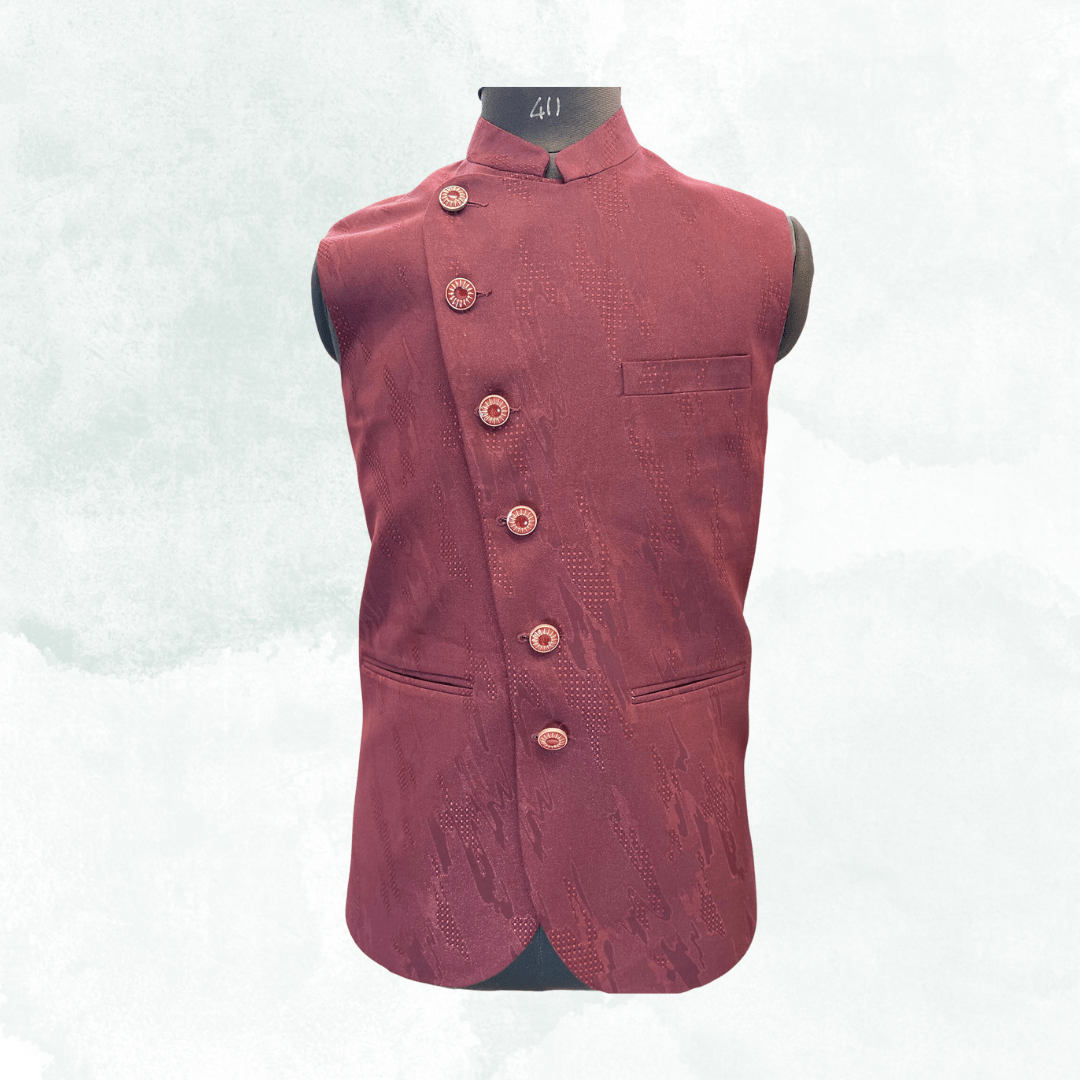 Men Self Design Nehru Jacket