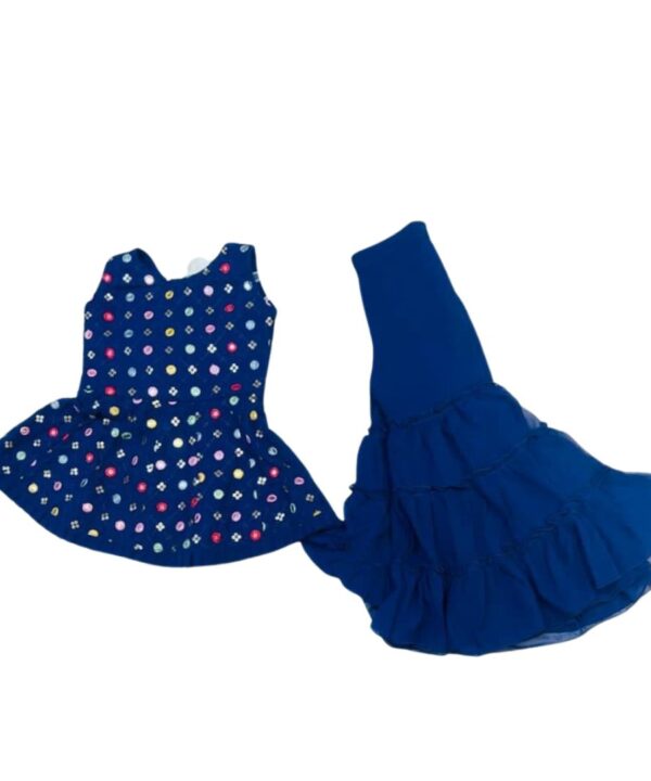 Beautiful Navy Blue Color with Multi Thread Embroidery work kids Sharara Suit