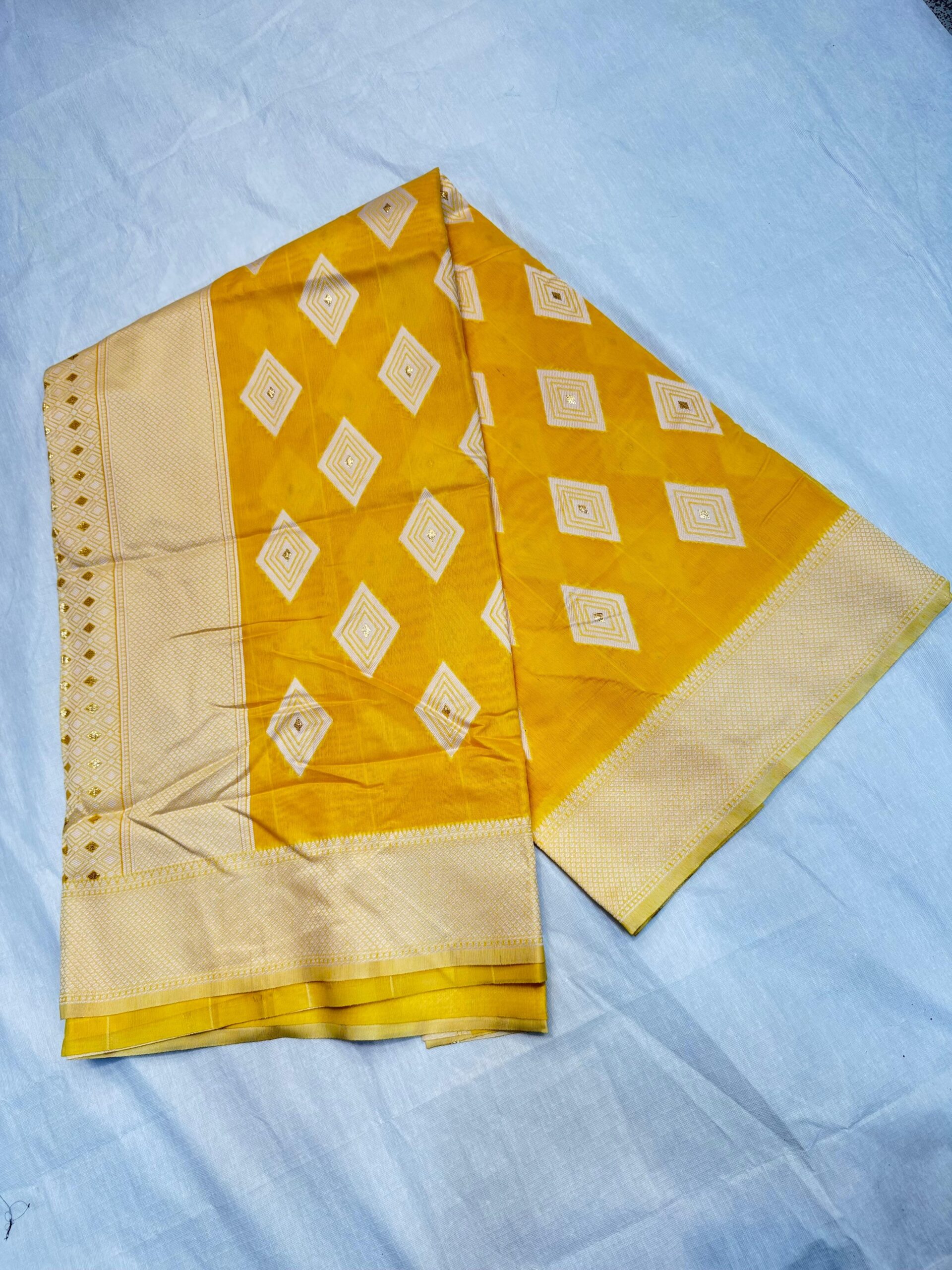 SOLD Yellow Color Cotton Silk Saree