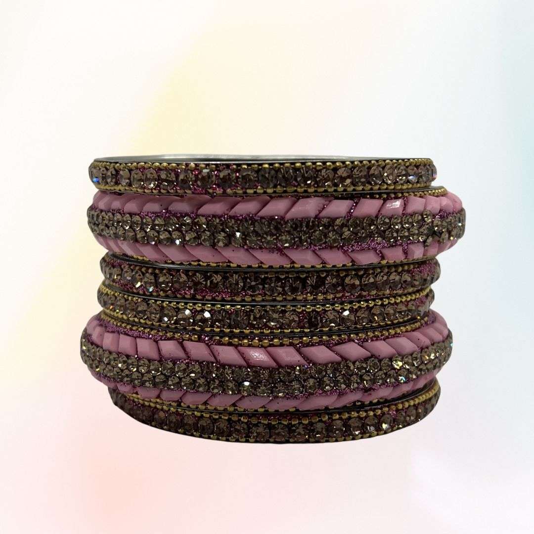 Light Pink color metal  Bangles Set for Women
