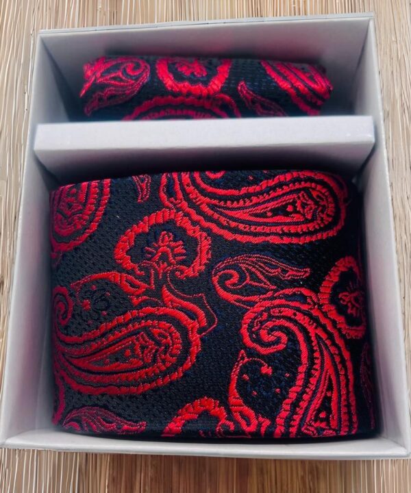 Dark Blue & Magenta Paisley Mens Slim Tie